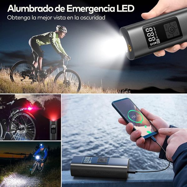 INFLADOR DE LLANTAS .MULTIFUNCIONAL PRO Y POWER BANK 🔥🚗🏍2024