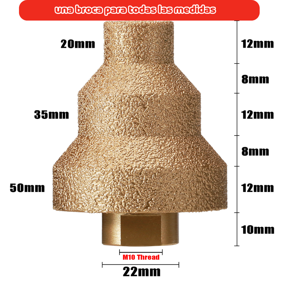 Broca Escalonada Diamantada Para Porcelanato ,ceramico,concreto