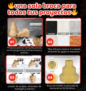 Broca Escalonada Diamantada Para Porcelanato ,ceramico,concreto